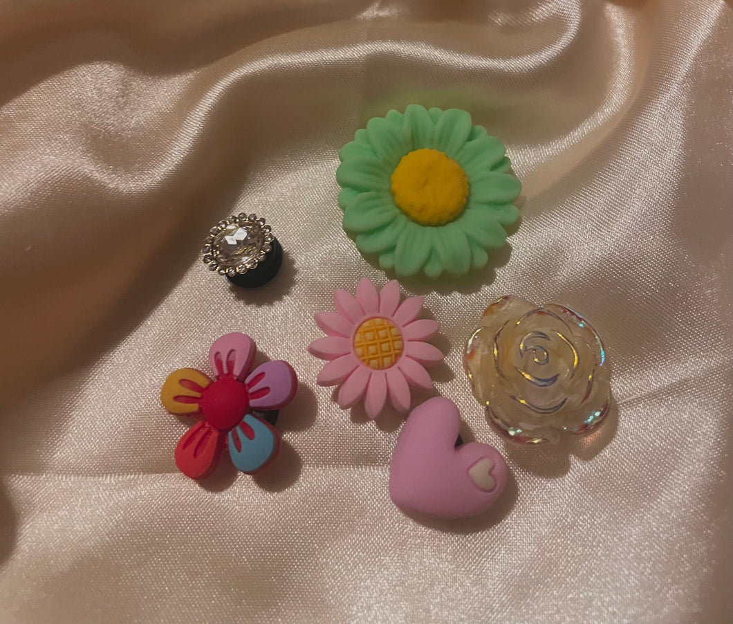 Green Flower Charms